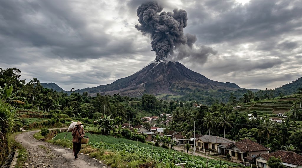 Mount Sinabung Erupts Again in Karo Regency, Sending Ash Column 3,500 Meters Into the Sky