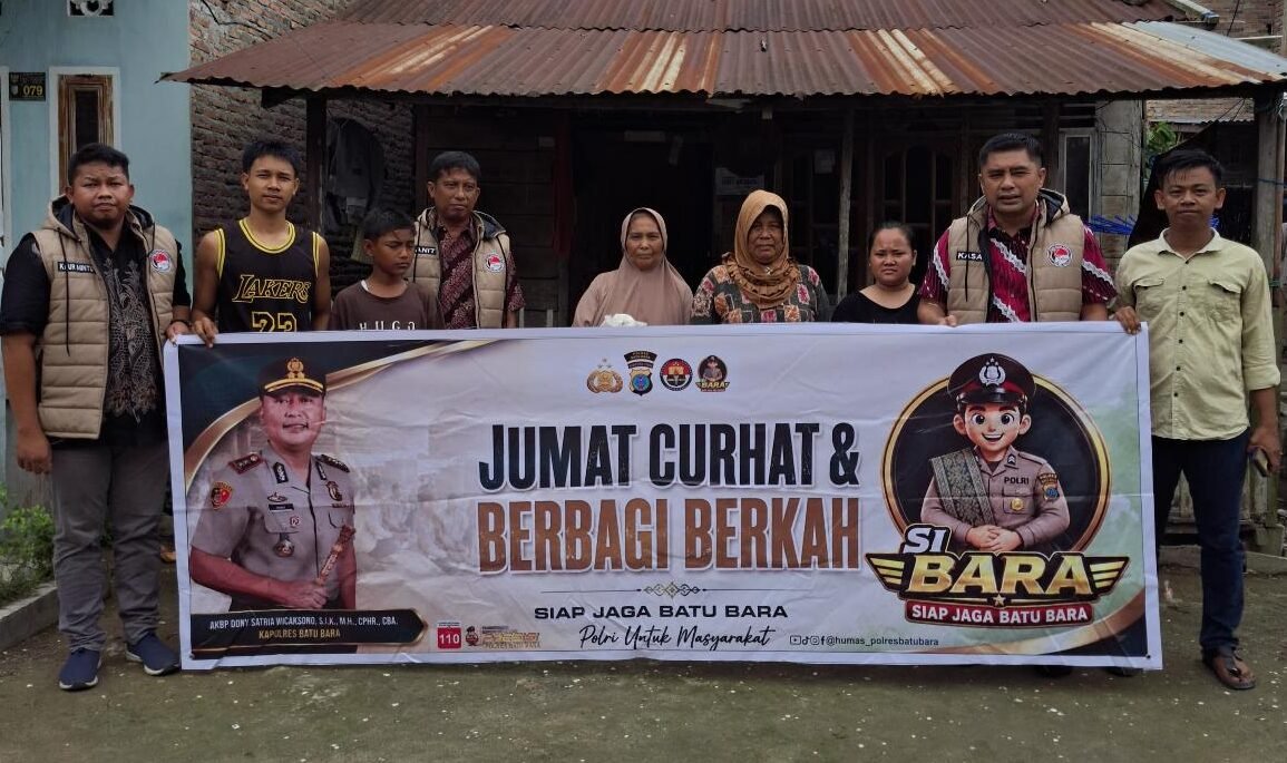Polres Batu Bara Narcotics Unit Combines Charitable Outreach with Anti-Drug Campaign in ‘Jumat Berkah’ Program